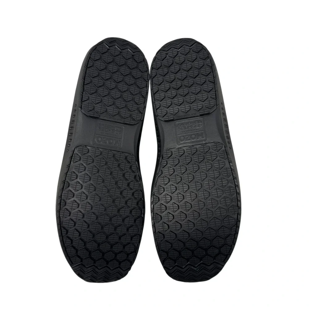 MOZO M22021 Sharkz II Mens 10 Slip Resistant Work Black Shoes For Crews Slip On